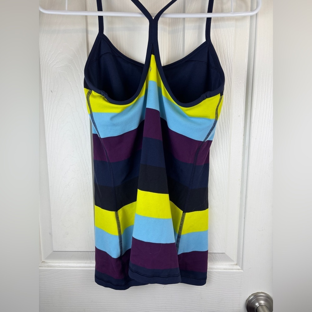Lululemon Energy Tank Slalom Stripe Inkwell / Inkwell / Green Bean Size 12 View 2